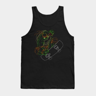 Neon 90's Ninja Turtle Michelangelo Tank Top